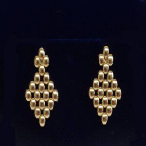 Panther Link Drop Earrings 9ct Yellow Gold - Italian Made - Length 29mm (S8317) - Image 1