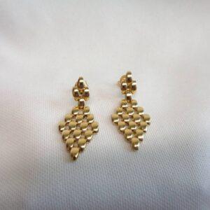 Panther Link Drop Earrings 9ct Yellow Gold - Italian Made - Length 29mm (S8317) - Image 3