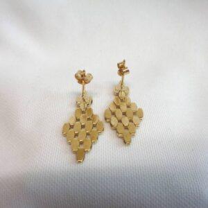 Panther Link Drop Earrings 9ct Yellow Gold - Italian Made - Length 29mm (S8317) - Image 4