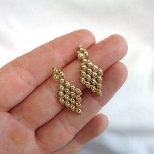 Panther Link Drop Earrings 9ct Yellow Gold - Italian Made - Length 29mm (S8317) - Image 6
