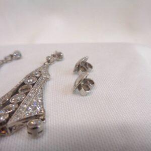 Fabulous Art Deco 6.24ct Diamond Drop Earrings Platinum - Length 56mm (S8202) - Image 6