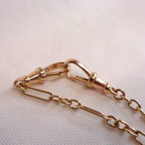 Beautiful Figaro Style T-Bar Necklace 9ct Yellow Gold - Length 19 inches (48.26cm) - 13.6g (S8328) - Image 4