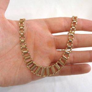 Unusual Necklace 9ct Yellow Gold - Length 17in (43.18cm) - 18.4g (S8146) - Image 4
