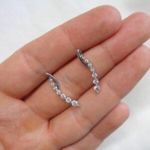 Graceful 0.45ct Diamond Earrings 18ct White Gold - Length 23mm (S8182) - Image 3