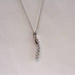 Beautiful 0.44ct Diamond Pendant 18ct White Gold - 16in Chain (S7715) - Image 3
