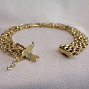 Fancy Panther/Kiss Link Bracelet 9ct Yellow Gold - Length 7 3/4in (S8319) - Image 4