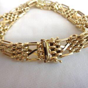 Fancy Panther/Kiss Link Bracelet 9ct Yellow Gold - Length 7 3/4in (S8319) - Image 5