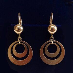 Vintage Fancy Drop Earrings 14ct Yellow Gold - Length 42mm (S8352) - Image 1