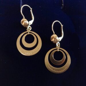 Vintage Fancy Drop Earrings 14ct Yellow Gold - Length 42mm (S8352) - Image 2