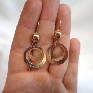 Vintage Fancy Drop Earrings 14ct Yellow Gold - Length 42mm (S8352) - Image 7