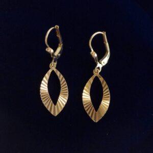 Vintage c.1968 Fancy Drop Earrings 9ct Yellow Gold - Length 33mm - 1.9g(S8354) - Image 2