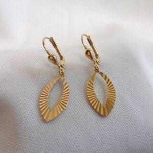 Vintage c.1968 Fancy Drop Earrings 9ct Yellow Gold - Length 33mm - 1.9g(S8354) - Image 3