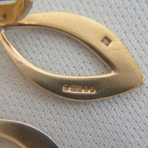 Vintage c.1968 Fancy Drop Earrings 9ct Yellow Gold - Length 33mm - 1.9g(S8354) - Image 5