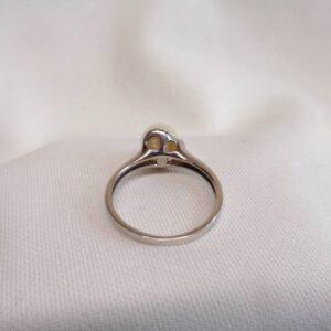 Cultured Pearl and Diamond Ring 9ct White Gold - Size N (US 6.75) (S8365) - Image 5