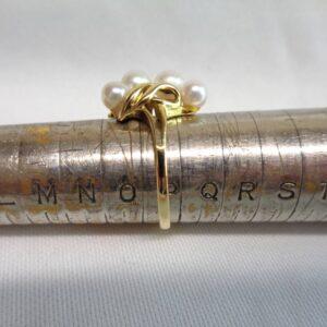 Unusual Cultured Pearl Ring 18ct Yellow Gold - Size P (US 7.5) (S8363) - Image 10