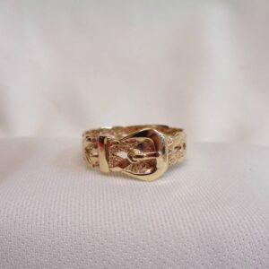 Buckle Ring 9ct Yellow Gold - Large Size W 1/2 (S8366) - Image 4