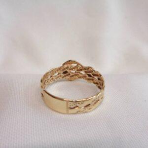 Buckle Ring 9ct Yellow Gold - Large Size W 1/2 (S8366) - Image 6