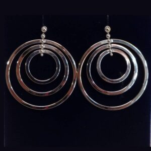 Large Fancy Drop Earrings 9ct White Gold - Length 46mm (S8355) - Image 3