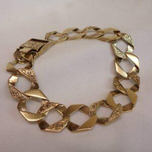 Curb Bracelet Solid 9ct Yellow Gold - Chaps Style - Length 8.75 inch - 26 grams - S8324 - Image 3