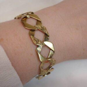 Curb Bracelet Solid 9ct Yellow Gold - Chaps Style - Length 8.75 inch - 26 grams - S8324 - Image 4