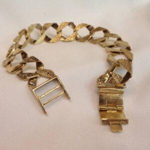 Curb Bracelet Solid 9ct Yellow Gold - Chaps Style - Length 8.75 inch - 26 grams - S8324 - Image 6