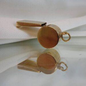 Vintage c.1976 Whistle Pendant 9ct Yellow Gold - Length 25mm - 2.6g (S8344) - Image 3