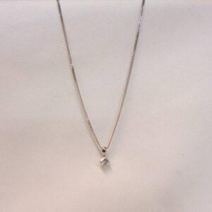 Beautiful 0.30ct Solitaire Diamond Pendant 18ct White Gold - 16in Chain (S8346) - Image 3