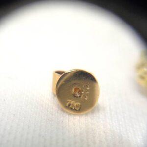 Quality Citrine & Diamond Earrings - 18ct Yellow Gold - Length 12mm x 11mm (S8356) - Image 5