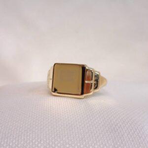 Vintage c.1964 Signet Ring Solid 9ct Yellow Gold - Size U (US 10) (S8376) - Image 4
