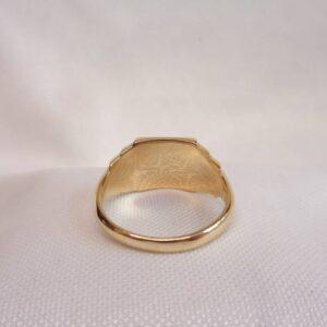 Vintage c.1964 Signet Ring Solid 9ct Yellow Gold - Size U (US 10) (S8376) - Image 5