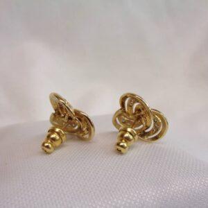Fancy Twist Diamond Stud Earrings 14ct Yellow Gold - Diameter 15mm (S8378) - Image 4