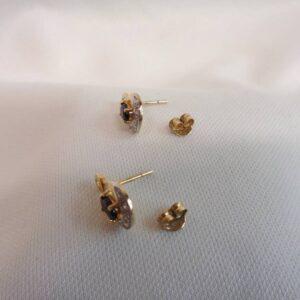 Sapphire and Diamond Drop Earrings 9ct Yellow Gold - Length 14mm (S8375) - Image 4