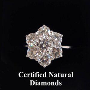 Quality 2.05ct Diamond Daisy Cluster Ring 18ct White Gold - Colour F/G Clarity VS! - Certified - Size P 1/2 (S8152) - Image 1