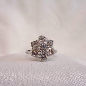 Quality 2.05ct Diamond Daisy Cluster Ring 18ct White Gold - Colour F/G Clarity VS! - Certified - Size P 1/2 (S8152) - Image 5