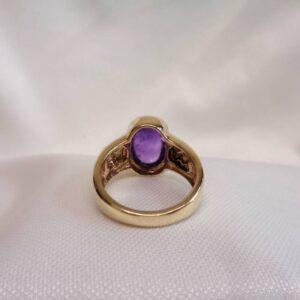Amethyst Signet Ring 9ct Yellow Gold - Size Q 1/2 (US 8.25) (S8381) - Image 6