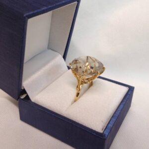 Vintage c.1966 Smoky Quartz Ring 9ct Yellow Gold - 18.38ct!! Size L 1/2 (US 6) (S8385) - Image 3