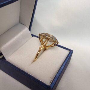 Vintage c.1966 Smoky Quartz Ring 9ct Yellow Gold - 18.38ct!! Size L 1/2 (US 6) (S8385) - Image 4