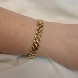 Panther Link Bracelet 9ct Yellow Gold - Length 7 1/2 in - 15.5g (S8273) - Image 4