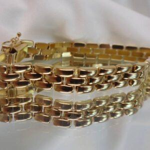 Panther Link Bracelet 9ct Yellow Gold - Length 7 1/2 in - 15.5g (S8273) - Image 5