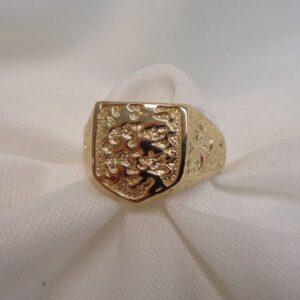 England Three Lions Shield Signet Ring 9ct Yellow Gold - Large Size Z +1 (S8390) - Image 7