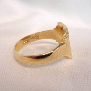 Vintage c.1967 Patterned Signet Ring 9ct Yellow Gold - Size U (US 10 1/4) (S8393) - Image 6