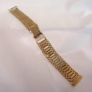 Vintage c.1986 Watch Strap Solid 9ct Yellow Gold - 30.9g Heavy! - 15.5mm Width - Length 16.2cm - 16.7cm (S8397) - Image 4