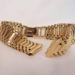 Vintage c.1986 Watch Strap Solid 9ct Yellow Gold - 30.9g Heavy! - 15.5mm Width - Length 16.2cm - 16.7cm (S8397) - Image 6