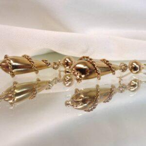 Fancy Spiral Earrings 9ct Yellow Gold - 45mm Drop - 5.4 grams (S8398) - Image 5