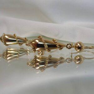 Fancy Spiral Earrings 9ct Yellow Gold - 45mm Drop - 5.4 grams (S8398) - Image 6