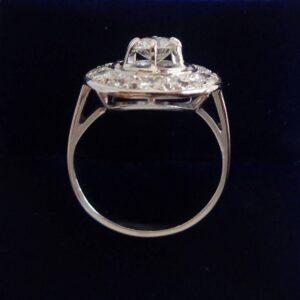 French 1950's 1.28ct Diamond Target Ring in Platinum - Certified Natural Diamonds (S7423) - Image 3
