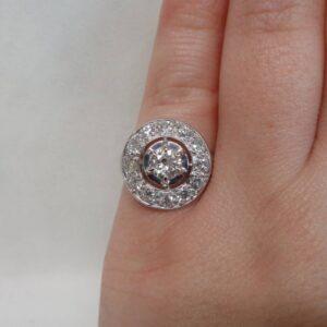 French 1950's 1.28ct Diamond Target Ring in Platinum - Certified Natural Diamonds (S7423) - Image 6