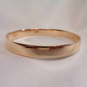 Solid 9 Carat Rose Gold Bangle - 25.6g - Heavy! - 60mm Diameter - 7.5mm Wide (S8189) - Image 3