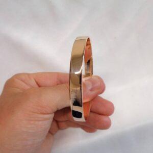 Solid 9 Carat Rose Gold Bangle - 25.6g - Heavy! - 60mm Diameter - 7.5mm Wide (S8189) - Image 6