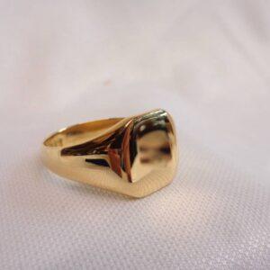 Vintage c.1971 Plain Polished Signet Ring Solid 18ct Yellow Gold - Size U 1/2- 7.8g (S8388) - Image 4